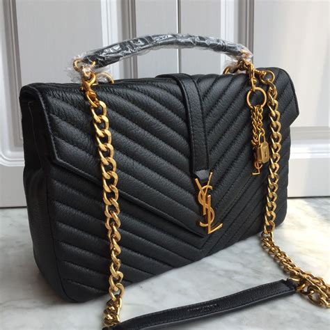 ysl black bag gold logo|YSL Bag outlet.